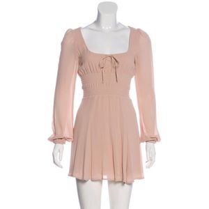 Reformation Square Neckline Mini Dress, XS/2, pink